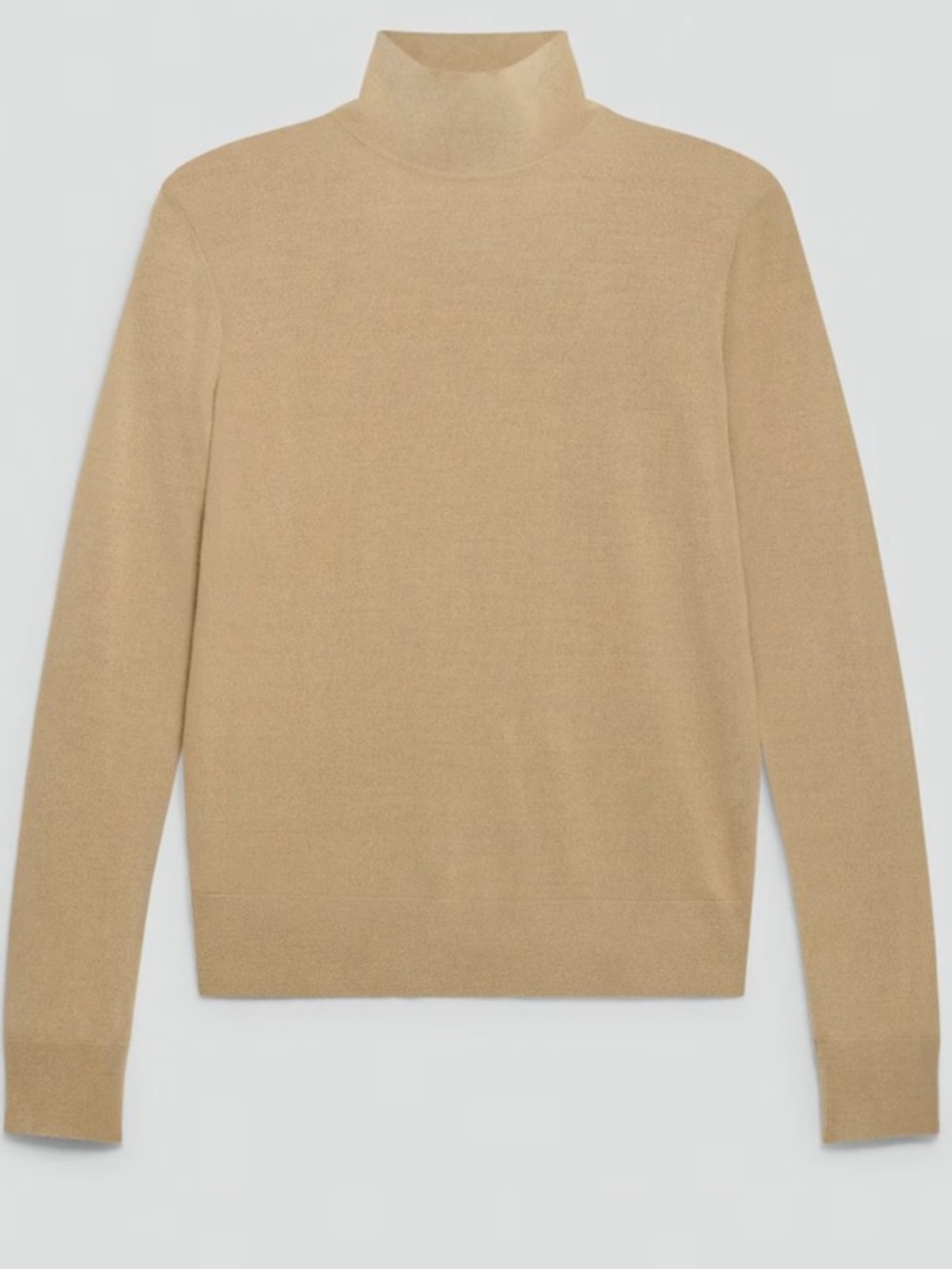 Theory Classic Camel Turtleneck Sweater in Regal Wool XXL
